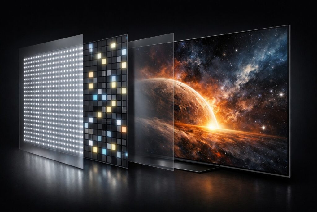 Neo QLED Mini LED display structure illustration